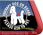 Therapy Poodle Dog Window Decal