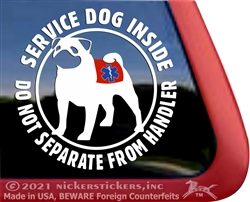 Pug Service Dog Car Truck Window Decal Sticker