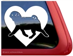 Pug Love Pug Heart Car Truck RV Window Decal Sticker