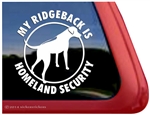 Homeland Security Rhodesian Ridgeback Dog iPad Car Truck RV Window Decal Sticker