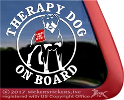 Rottweiler Therapy Dog on Board Car Truck RV Window Decal Sticker