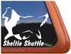 Sheltie Shuttle Shetland Sheepdog Window Decal Sticker