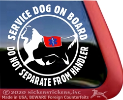 Shetland Sheepdog Service Dog on Board Car Truck RV Window Decal Sticker