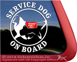 Shetland Sheepdog Service Dog on Board Car Truck RV Window Decal Sticker