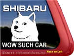 Shiba Inu Shibaru Wow Such Car Dog Car Truck RV Window Decal Sticker