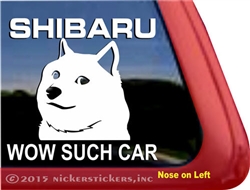 Shiba Inu Shibaru Wow Such Car Dog Car Truck RV Window Decal Sticker