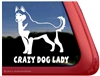 Crazy Dog Lady Siberian Husky iPad Care Truck Window Decal Sticker