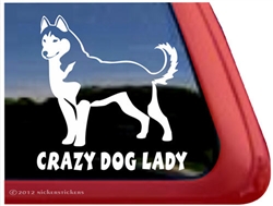 Crazy Dog Lady Siberian Husky iPad Care Truck Window Decal Sticker