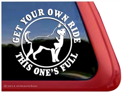 Siberian Husky Full Ride Dog iPad Car Truck Window Decal Sticker