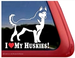 Love My Huskies Siberian Husky Dog iPad Car Truck Window Decal Sticker