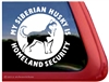 Homeland Security Siberian Husky Guard Dog iPad Car Truck Window Decal Sticker