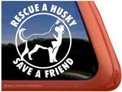 Siberian Husky Dog Rescue iPad Car Truck Window Decal Sticker