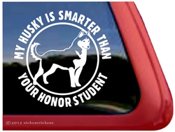 Honor Student Siberian Husky Dog iPad Car Truck Window Decal Sticker
