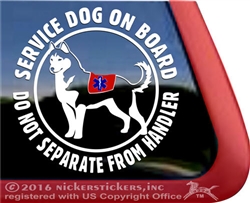 Siberian Husky Service Dog iPad Car Truck Window Decal Sticker
