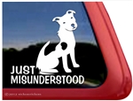 Just Misunderstood Pit Bull Adoption Car Truck RV Vinyl Window Decal Sticker