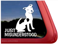 Just Misunderstood Pit Bull Adoption Car Truck RV Vinyl Window Decal Sticker