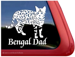 Bengal Dad Cat Car Truck RV Window Decal Sticker