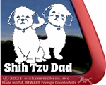 Shih Tzu Dad Dog Car Truck RV Window Decal Stickers