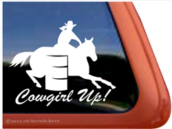 Barrel Racing Horse Trailer Window Decal