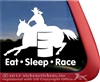 Barrel Racing Horse Trailer Window Decal