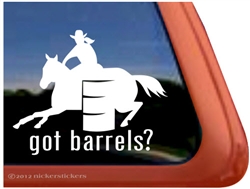 Barrel Racing Horse Trailer Window Decal