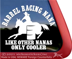 Barrel Racing Horse Trailer Window Decal