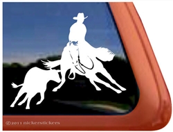 Cutting Horse Horse Trailer Window Decal