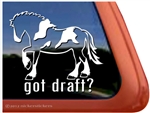 Spotted Draft Horse Trailer Window Decal