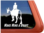 Draft Rider Horse Trailer Window Decal