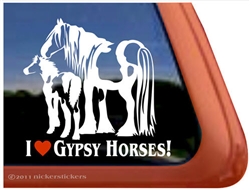 Gypsy Mare & Foal Horse Trailer  Window Decal