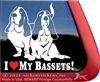 I Love My Bassets Vinyl Dog Car Truck RV Window Decal Sticker