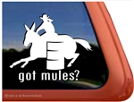Mule Barrel Racer Window Decal