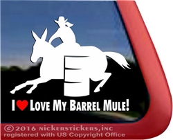 Mule Barrel Racer Window Decal