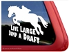 Draft Jumping Horse Trailer Window Decal