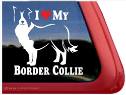 I Love My Border Collie Dog Car Truck RV Window Decal Sticker