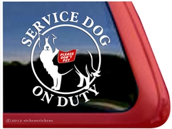 Border Collie Service Dog Window Decal