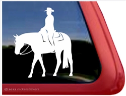 Western Pleasure Horse Trailer Window Decal