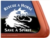 Rescue Horse Trailer Window Decal
