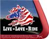 Love Love Ride USA Wild Horse Trailer Car Truck RV Window Decal Sticker