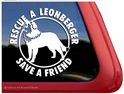 Leonberger Resuce Dog iPad Car Truck Window Decal Sticker