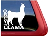 Obey the Llama Car Truck RV Window Decal Sticker