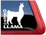 Obey the Llama Car Truck RV Window Decal Sticker