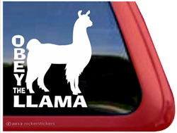 Obey the Llama Car Truck RV Window Decal Sticker
