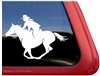 Galloping Female Rider Horse Trailer Window Decal