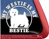 West Highland White Terrier Rescue Car Window iPad Decal Sticker