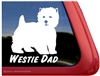 West Highland White Terrier Car Window iPad Decal Sticker