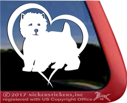 Jumping West Highland White Terrier Westie Dog Car Window Decal Sticker iPad