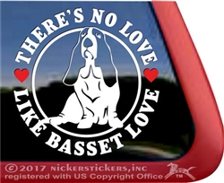 Basset Hound Love Dog Car Truck RV Window Decal Sticker