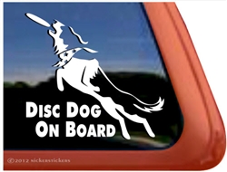 Border Collie Disc Dog Window Decal