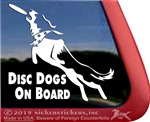 Border Collie Disc Dog Window Decal